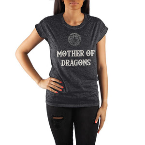 Game of Thrones Mother of Dragons Crew Neck Rolled Sleeve T Shirt