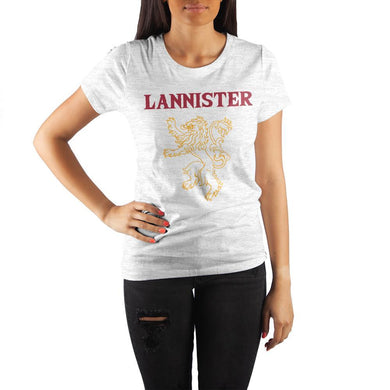 Game of Thrones House Lannister Golden Lion Crew Neck Rolled Sleeve T Shirt