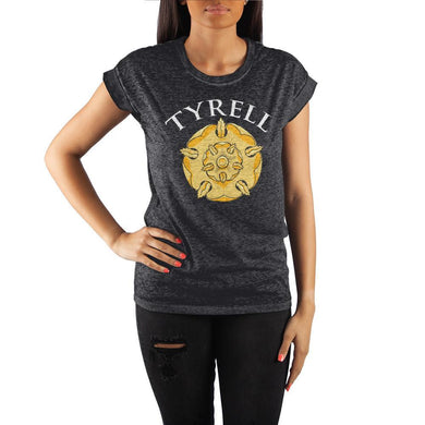 Game of Thrones House Tyrell Golden Rose Crew Neck Rolled Sleeve T Shirt