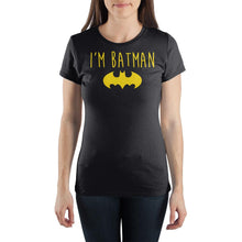 Load image into Gallery viewer, DC Comics Batman Yellow Bat I&#39;m Batman Women&#39;s Tee Shirt T-Shirt