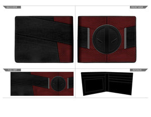 Red and Black Deadpool Uniform BiFold Wallet, Marvel Anti-Hero Costume Style Wallet, ID Holder