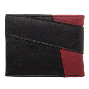 Red and Black Deadpool Uniform BiFold Wallet, Marvel Anti-Hero Costume Style Wallet, ID Holder
