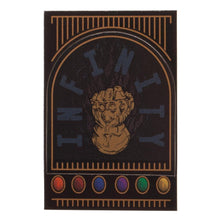 Load image into Gallery viewer, Thanos Infinity Stones Conquer Lanyard, Reversible Print Fantasy Style with Infinity Gauntlet Charm, ID Sleeve