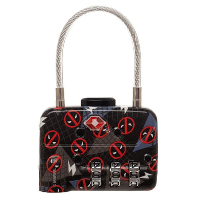 Marvel Comics Deadpool Logo TSA Approved Travel Combination Cable Luggage Lock for Suitcase Baggage