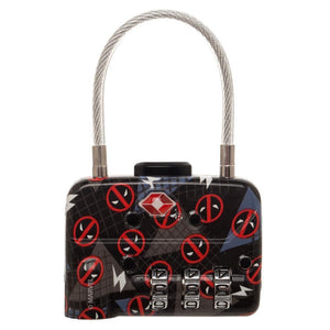 Marvel Comics Deadpool Logo TSA Approved Travel Combination Cable Luggage Lock for Suitcase Baggage