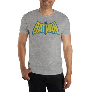 DC Comics Batman Bat Shaped Batman Gray Men's Specialty Hand Print Tee Shirt T-Shirt